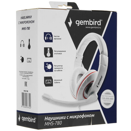 Купить Проводные наушники Gembird MHS-780 белый 2018  5356116. Характеристики, отзывы и цены в Донецке