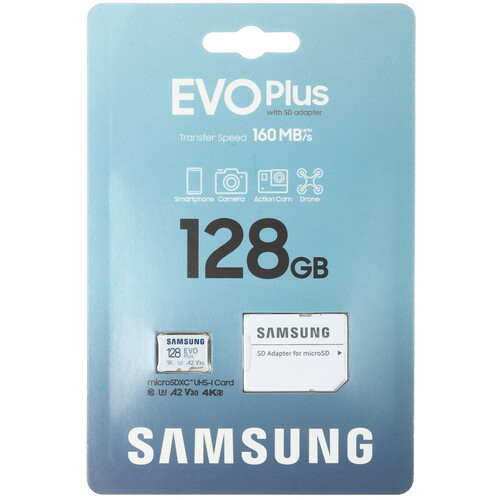Купить Карта памяти Samsung EVO Plus microSDXC 128 ГБ  5474035. Характеристики, отзывы и цены в Донецке