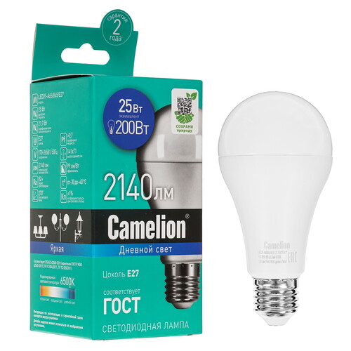 Купить Лампа светодиодная Camelion LED25-A65/865/E27  5418342. Характеристики, отзывы и цены в Донецке
