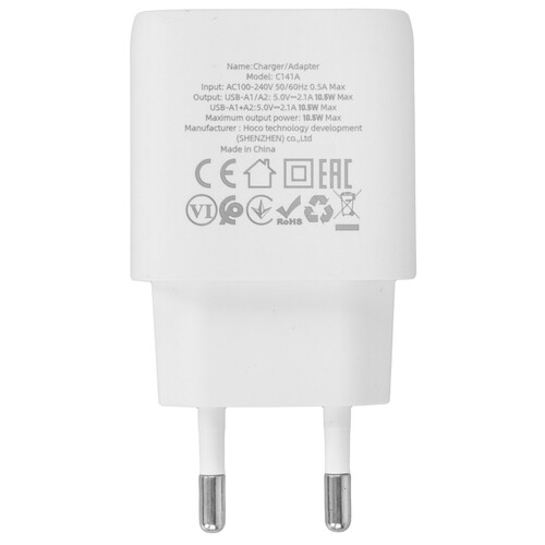 Купить Сетевое зарядное устройство Hoco C141A белый  5609288. Характеристики, отзывы и цены в Донецке