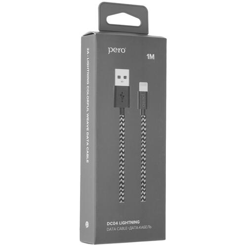 Купить Кабель круглый PERO Lightning 8-pin - USB 2.0 Type-A серый 1 м  5048598. Характеристики, отзывы и цены в Донецке