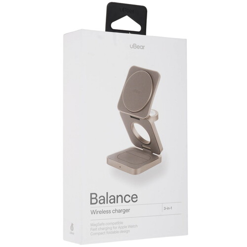 Купить Беспроводное зарядное устройство uBear Balance 3-in-1 бежевый  9240479. Характеристики, отзывы и цены в Донецке