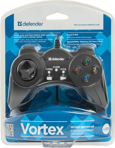 Купить Геймпад проводной Defender Vortex черный  1048169. Характеристики, отзывы и цены в Донецке