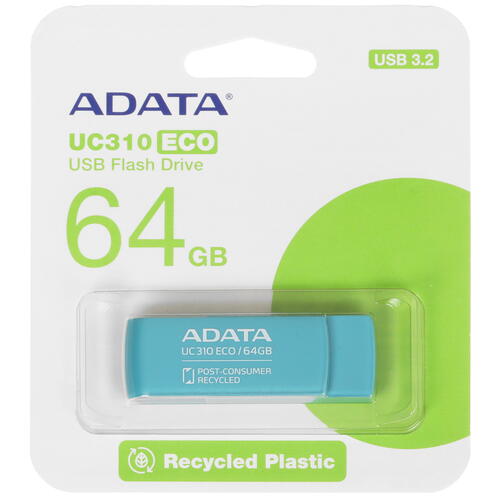 Купить Память USB Flash 64 ГБ AData UC310 ECO [UC310E-64G-RGN]  5444798. Характеристики, отзывы и цены в Донецке
