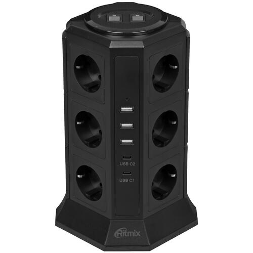 Купить Сетевой фильтр Ritmix RM-2123C Black черный  5459863. Характеристики, отзывы и цены в Донецке