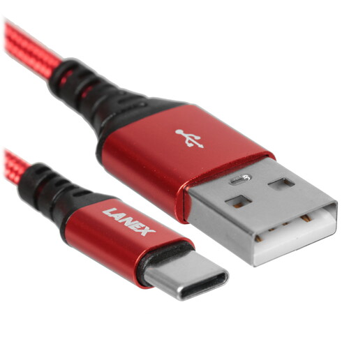 Купить Кабель круглый LANEX USB Type-C - USB 2.0 Type-A красный 1 м  9280456. Характеристики, отзывы и цены в Донецке