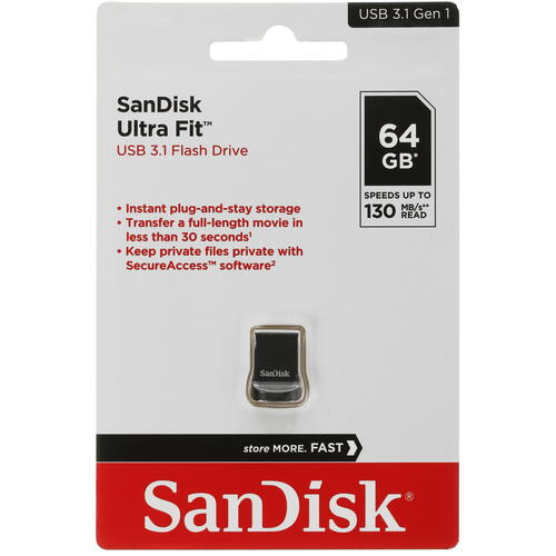 Купить Память USB Flash 64 ГБ SanDisk Ultra Fit [SDCZ430-064G-G46]  1236136. Характеристики, отзывы и цены в Донецке