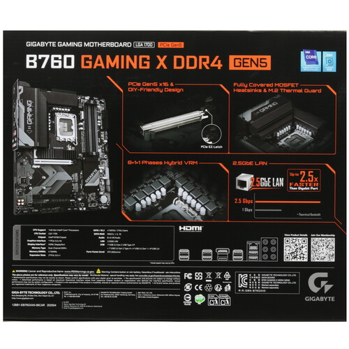 Купить Материнская плата Gigabyte B760 GAMING X D4 GEN5  5633323. Характеристики, отзывы и цены в Донецке