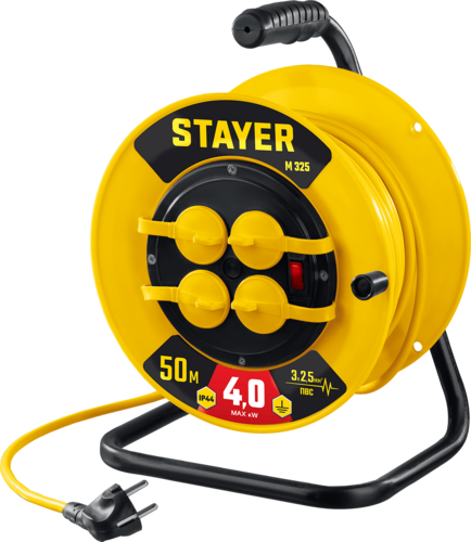 Купить Удлинитель силовой Stayer М-325 желтый  9114821. Характеристики, отзывы и цены в Донецке