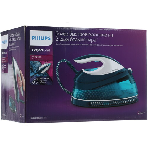 Купить Парогенератор Philips PerfectCare Compact GC7844/20 синий  4733134. Характеристики, отзывы и цены в Донецке