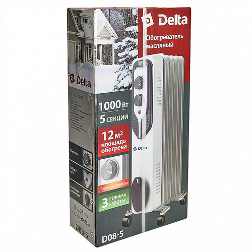 Купить Масляный обогреватель Delta D08-5 серый  9235443. Характеристики, отзывы и цены в Донецке