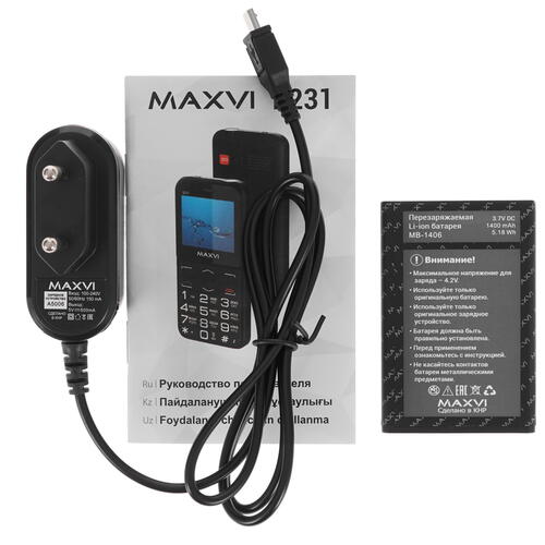 Купить Сотовый телефон Maxvi B231 синий  9936254. Характеристики, отзывы и цены в Донецке