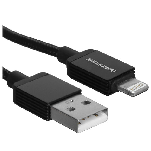 Купить Кабель круглый Borofone Lightning 8-pin - USB 2.0 Type-A черный 1 м  5635298. Характеристики, отзывы и цены в Донецке