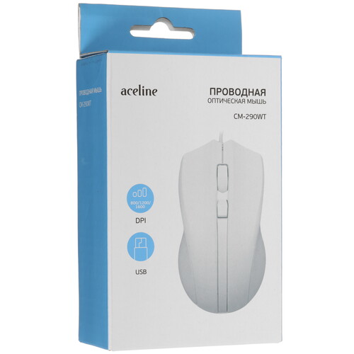 Купить Мышь проводная Aceline CM-290WT  белый  5460315. Характеристики, отзывы и цены в Донецке