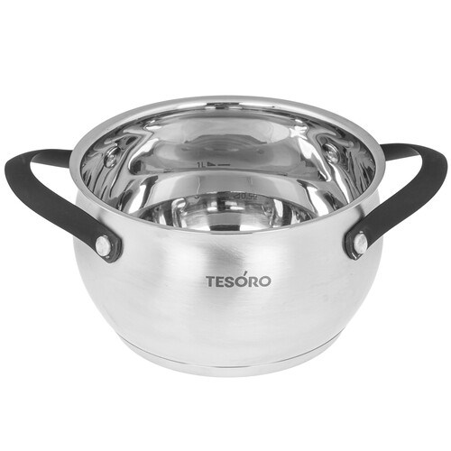 Купить Кастрюля Tesoro Rimini КС717 1.7 л 16 см серебристый  9165214. Характеристики, отзывы и цены в Донецке