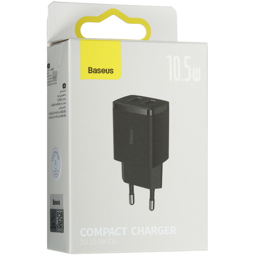 Купить Сетевое зарядное устройство Baseus Compact 2U черный  5495783. Характеристики, отзывы и цены в Донецке