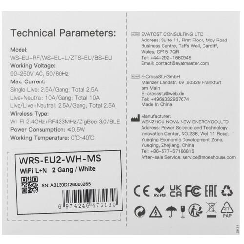 Купить Умный выключатель MOES WiFi RF433 Smart Touch Light Switch  5608720. Характеристики, отзывы и цены в Донецке