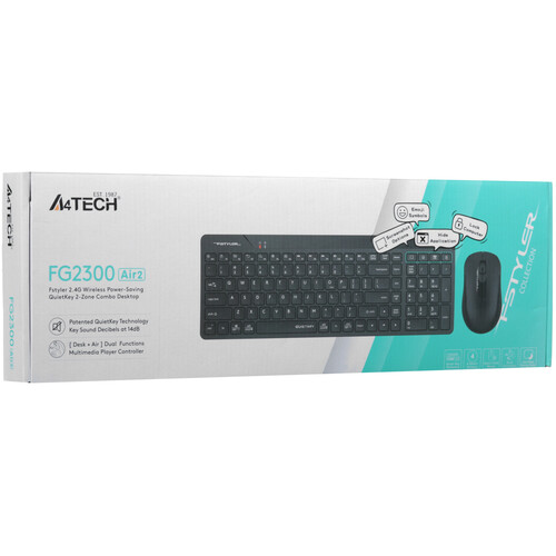Купить Клавиатура+мышь беспроводная   A4Tech Fstyler FG2300 Air 2 черный  5495123. Характеристики, отзывы и цены в Донецке
