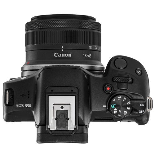 Купить Беззеркальный фотоаппарат Canon EOS R50 Kit 18-45 RF черный  5414492. Характеристики, отзывы и цены в Донецке