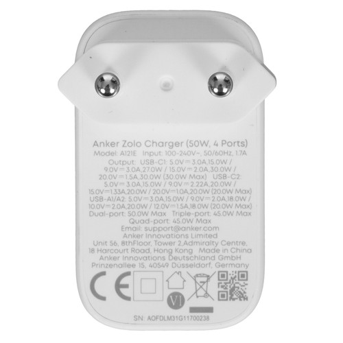 Купить Сетевое зарядное устройство Anker Zolo Charger 50W белый  5923178. Характеристики, отзывы и цены в Донецке