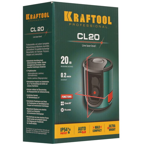 Купить Лазерный нивелир KRAFTOOL CL20  8143266. Характеристики, отзывы и цены в Донецке