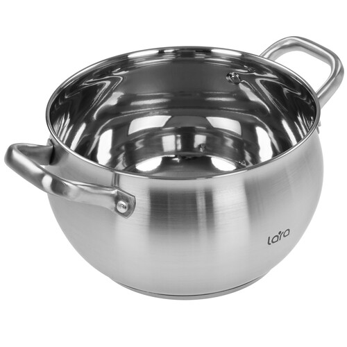 Купить Кастрюля Lara Токио LR02-264 5.4 л 22 см серебристый  9137070. Характеристики, отзывы и цены в Донецке