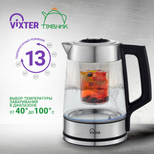 Купить Электрочайник Vixter KTP-1345 серебристый  9179097. Характеристики, отзывы и цены в Донецке