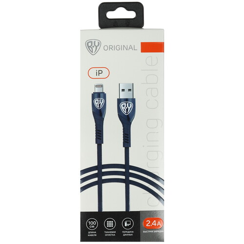 Купить Кабель круглый BY Lightning 8-pin - USB 2.0 Type-A синий 1 м  5482138. Характеристики, отзывы и цены в Донецке