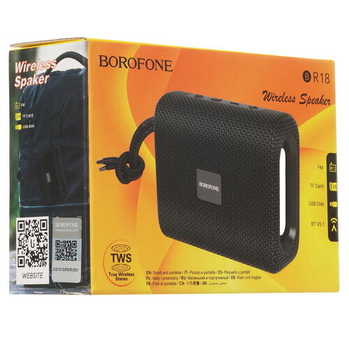 Купить Портативная колонка Borofone BR18 Encourage, черный  5371155. Характеристики, отзывы и цены в Донецке
