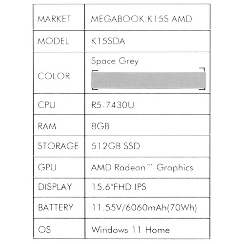 Купить 15.6" Ноутбук Tecno Megabook K15SDA серый  5619822. Характеристики, отзывы и цены в Донецке