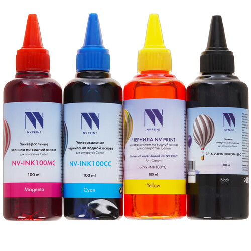 Купить Чернила водорастворимые NV PRINT NV-INK100-Cpd-4 голубой, желтый, пурпурный, черный (пигментные)  9158794. Характеристики, отзывы и цены в Донецке