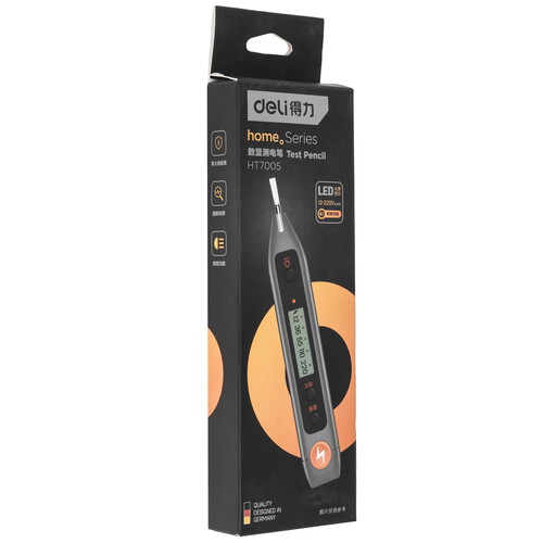 Купить Индикаторная отвертка-тестер напряжения цифровая "Home Series Gray" Deli HT7005 (12-250 В, фонарик, батарейки в комплекте)  9310974. Характеристики, отзывы и цены в Донецке