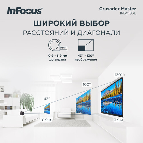 Купить Проектор InFocus Crusader Master IN3018SL черный  5617268. Характеристики, отзывы и цены в Донецке