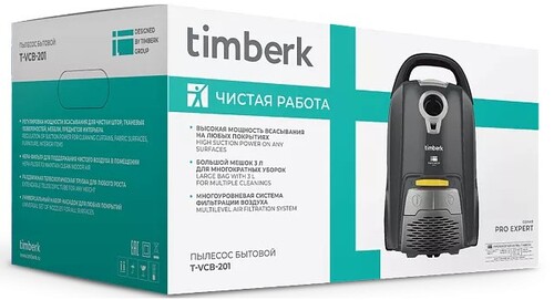 Купить Пылесос Timberk T-VCB-201 серый  5450852. Характеристики, отзывы и цены в Донецке