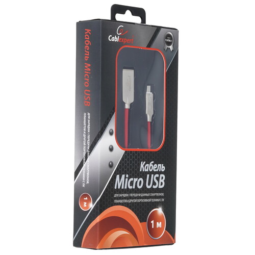 Купить Кабель круглый Cablexpert micro USB - USB 2.0 Type-A красный 1 м  5485509. Характеристики, отзывы и цены в Донецке