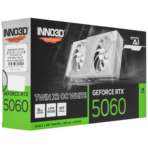 Купить Видеокарта Inno3D GeForce RTX 5060 TWIN X2 OC WHITE  5628591. Характеристики, отзывы и цены в Донецке