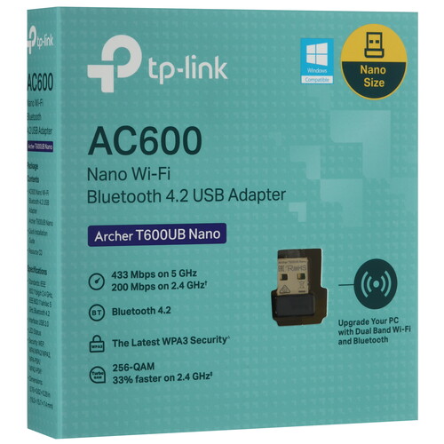 Купить Wi-Fi адаптер + Bluetooth TP-Link Archer T600UB Nano  9276971. Характеристики, отзывы и цены в Донецке