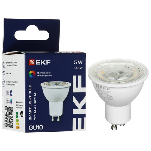 Купить Умная светодиодная лампа EKF Connect RGBW GU10  5490559. Характеристики, отзывы и цены в Донецке