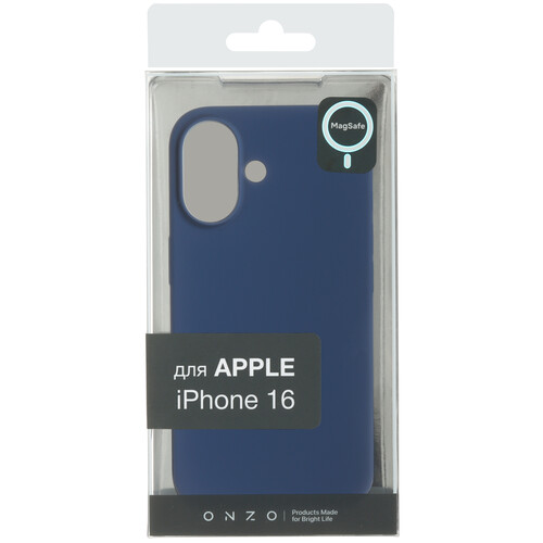 Купить Накладка  ONZO Velvet MagSafe для Apple iPhone 16 синий  9296568. Характеристики, отзывы и цены в Донецке