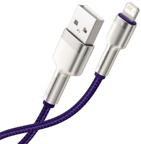 Купить Кабель круглый Baseus Lightning 8-pin - USB 2.0 Type-A фиолетовый 2 м  5627575. Характеристики, отзывы и цены в Донецке