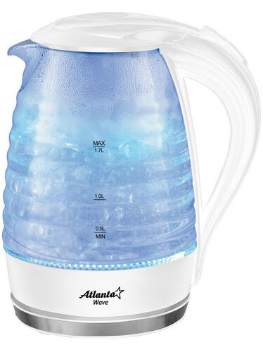 Купить Электрочайник Atlanta ATH-2467 белый  8121144. Характеристики, отзывы и цены в Донецке