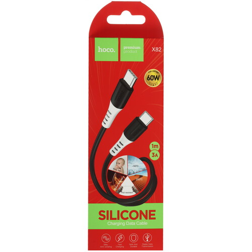 Купить Кабель круглый Hoco USB Type-C - USB Type-C черный 1 м  5635383. Характеристики, отзывы и цены в Донецке