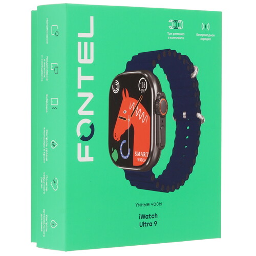 Купить Смарт-часы Fontel iWatch Ultra 9 + доп. ремешок  5493628. Характеристики, отзывы и цены в Донецке