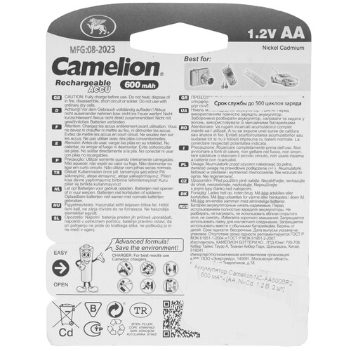 Купить Аккумулятор Camelion NC-AA600BP2 600 мА*ч  9105771. Характеристики, отзывы и цены в Донецке