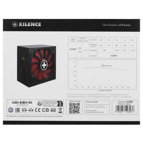 Купить Блок питания Xilence Gaming series XN220 650W [XP650R10] черный  5417085. Характеристики, отзывы и цены в Донецке