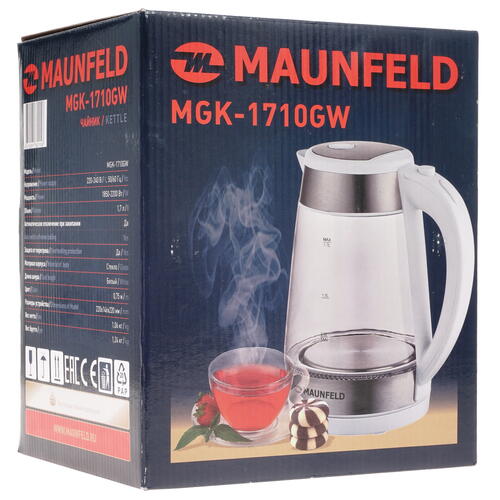 Купить Электрочайник MAUNFELD MGK1710GW белый  5325035. Характеристики, отзывы и цены в Донецке
