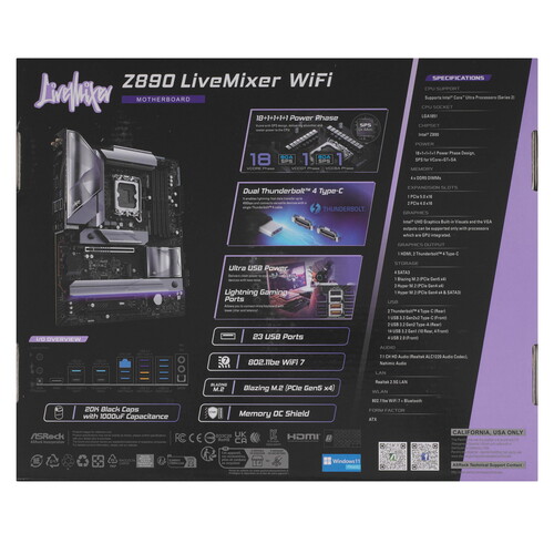 Купить Материнская плата ASRock Z890 LiveMixer WiFi  5618749. Характеристики, отзывы и цены в Донецке