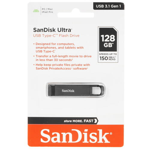 Купить Память OTG USB Flash 128 ГБ SanDisk Ultra [SDCZ460-128G-G46]  9050948. Характеристики, отзывы и цены в Донецке