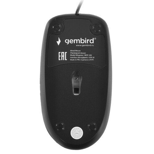 Купить Мышь проводная Gembird MOP-200  черный  5626299. Характеристики, отзывы и цены в Донецке