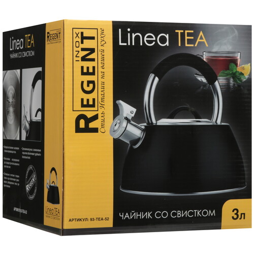Купить Чайник для плиты Regent inox TEA 93-TEA-52 черный  5464014. Характеристики, отзывы и цены в Донецке
